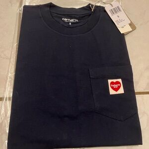 Carhartt Men's Dark Blue Tee with Heart Patch